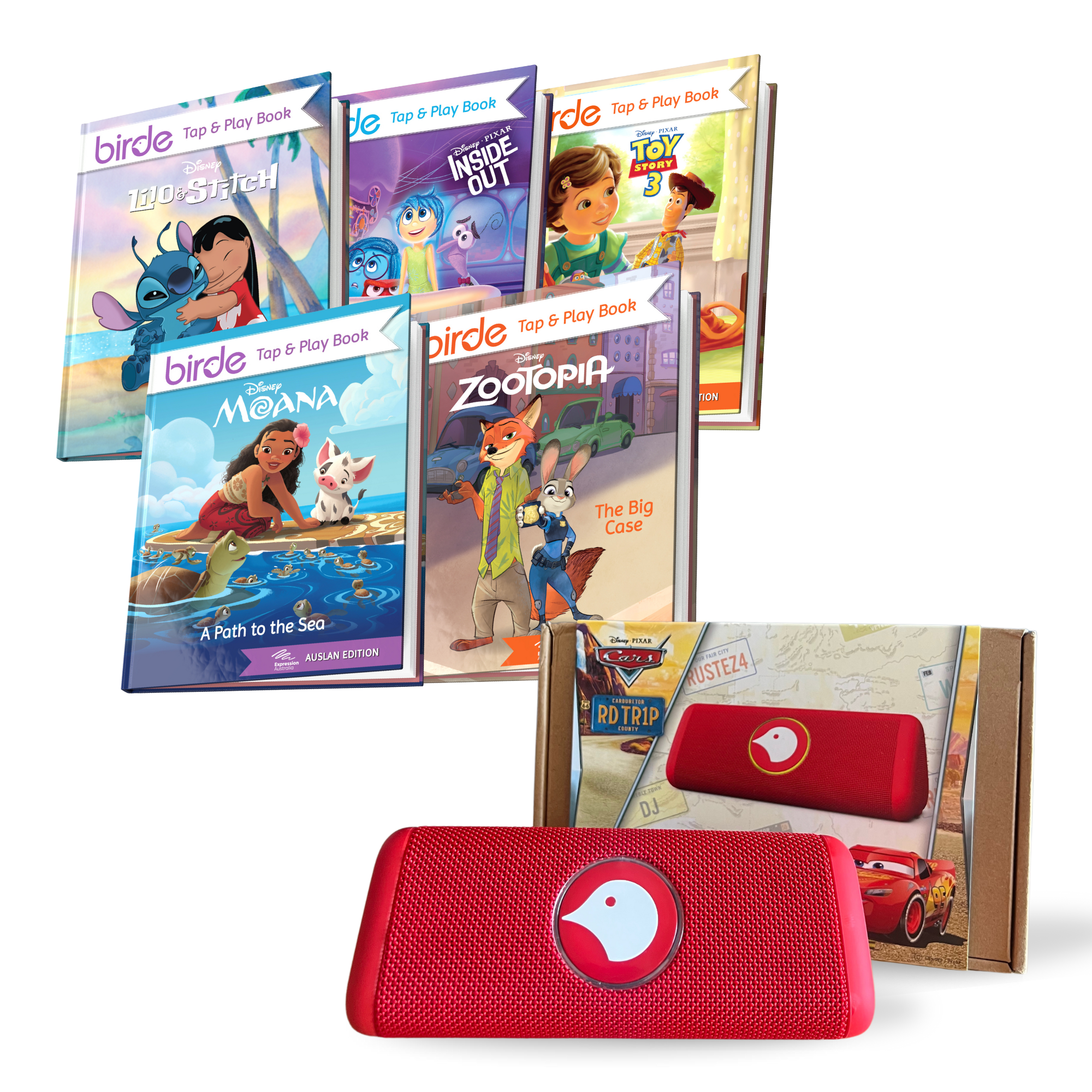 Disney | Birde Cars Player + 5 Auslan Tap & Play Book Bundle